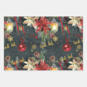 Kerstvakantie Splendor Bewerk de groet Inpakpapier Vel (Voorkant 2)