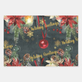 Kerstvakantie Splendor Bewerk de groet Inpakpapier Vel (Voorkant)