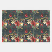 Kerstvakantie Splendor Bewerk de groet Inpakpapier Vel (Voorkant 3)