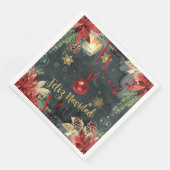 Kerstvakantie Splendor Feliz Navidad Servet (Hoek)