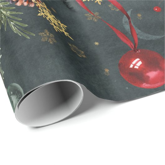 Kerstvakantie Splendor Glossy Cadeaupapier (Rol Hoek)