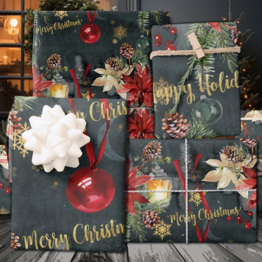 Kerstvakantie Splendor Glossy Inpakpapier Vel