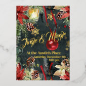 Kerstvakantie Splendor Jingle & Mingle Party Folie Uitnodiging (Voorkant)