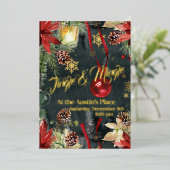 Kerstvakantie Splendor Jingle & Mingle Party Folie Uitnodiging (Staand Voorkant)