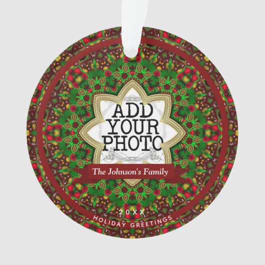 Kerstvakantie Star Family Keepsake Foto Bord Ornament (voorkant)