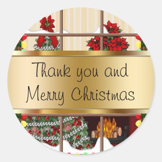 Kerstvakantie Stickers Bedankt (Voorkant)