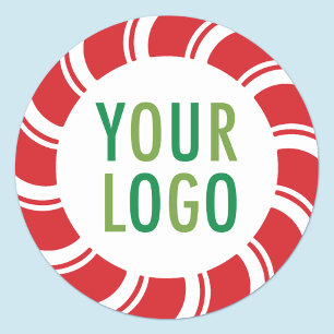 Kerstvakantie Stickers met Logo Candy Cane