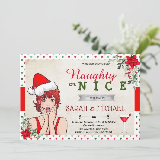 Kerstvakantie stout of leuke uitnodiging (Staand voorkant)