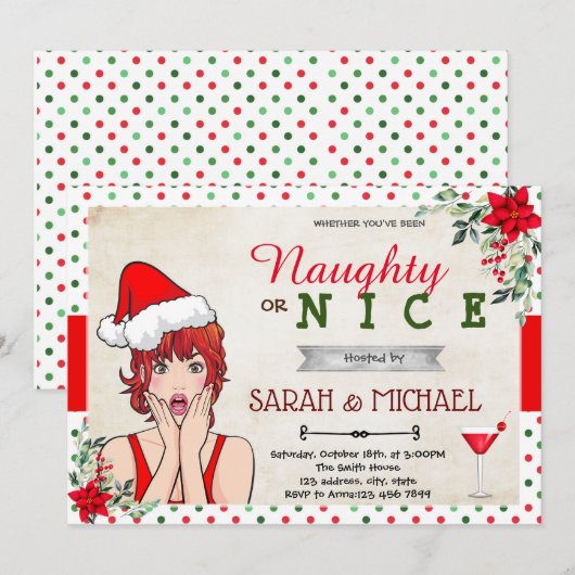 Kerstvakantie stout of leuke uitnodiging (Voorkant / Achterkant)