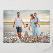 Kerstvakantie strand foto folie kaart (Voorkant)