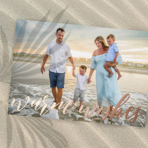 Kerstvakantie strand foto folie kaart