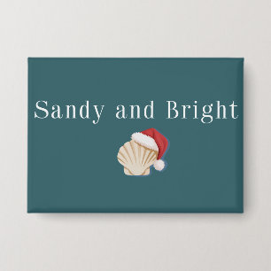 Kerstvakantie strand zandig en helder schelp button