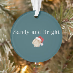 Kerstvakantie Strand Zandig en Helder Schelp Ornament