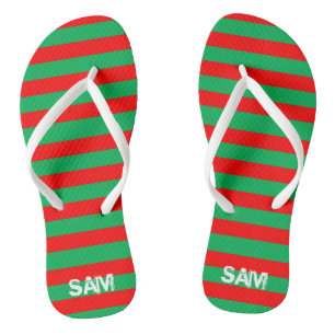 Kerstvakantie strepen Custom Teenslippers Thongs