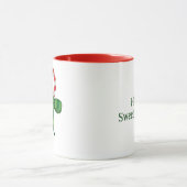 Kerstvakantie Suikerstok met Groene Strik  Mok (Midden)