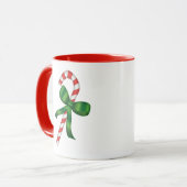 Kerstvakantie Suikerstok met Groene Strik  Mok (Voorkant links)