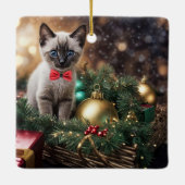 Kerstvakantie Super Schattigee Siamese Cat Kitten Keramisch Ornament (Achterkant)