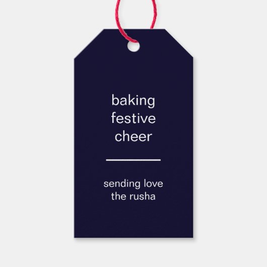 Kerstvakantie Tag Design 'Baking Spirits Bright' Cadeaulabel (Voorkant)