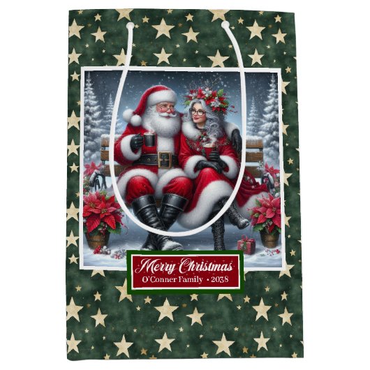 Kerstvakantie Tas Classic Coolest Mrs Claus Medium Cadeauzakje (Voorkant)