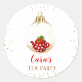 Kerstvakantie Tea Party Stickers (Voorkant)