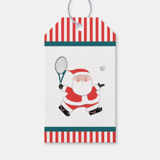 Kerstvakantie tennis cadeaulabel (Voorkant)