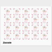 Kerstvakantie Thee Roze Prettig Kerstfeest Vierkante Sticker (Vel)