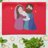 kerstvakantie theedoek (Gevouwen)