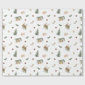 Kerstvakantie Thema Neutral Pine Gift Cadeaupapier (Vlak)