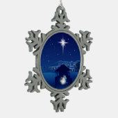 kerstvakantie tin sneeuwvlok ornament (Links)