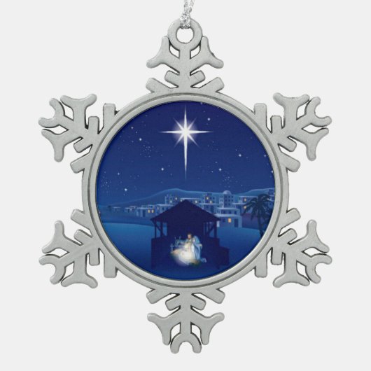 kerstvakantie tin sneeuwvlok ornament (Voorkant)