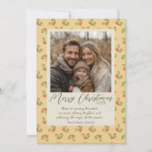 Kerstvakantie Traditionele Kitsch Foto Feestdagenkaart (Voorkant)