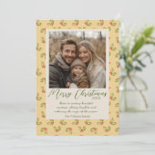 Kerstvakantie Traditionele Kitsch Foto Feestdagenkaart (Staand voorkant)