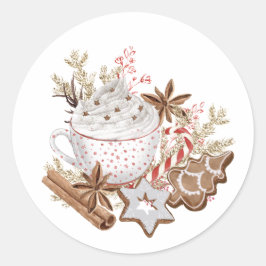Kerstvakantie traktaties ronde sticker
