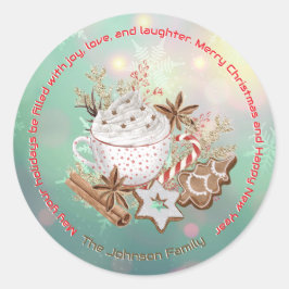 Kerstvakantie traktaties ronde sticker