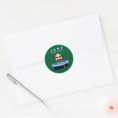 Kerstvakantie Trampoline Turnen Ronde Sticker (Envelop)