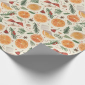 Kerstvakantie Trimmings Sinaasappel Slices Cadeaupapier (Hoek)