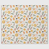 Kerstvakantie Trimmings Sinaasappel Slices  Cadeaupapier (Vlak)