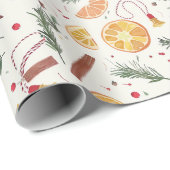 Kerstvakantie Trimmings Sinaasappel Slices  Cadeaupapier (Rol Hoek)
