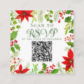 Kerstvakantie Trouwwebsite QR-code RSVP-kaart Informatiekaartje (Voorkant)
