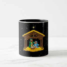kerstvakantie tweekleurige koffiemok