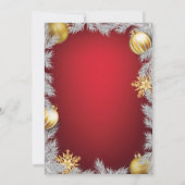 Kerstvakantie Uitnodiging Rood en Goud (Achterkant)