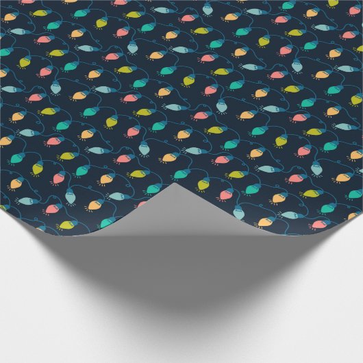 Kerstvakantie Vakantie Twinkle Lights Cadeaupapier (Hoek)