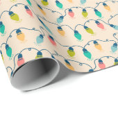 Kerstvakantie Vakantie Twinkle Lights Cadeaupapier (Rol Hoek)