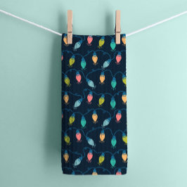 Kerstvakantie Vakantie Twinkle Lights op Navy Theedoek