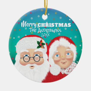 Kerstvakantie van Sinterklaas en Mevrouw Claus Keramisch Ornament