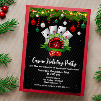 Kerstvakantie Vegas Casino Feest Kaart
