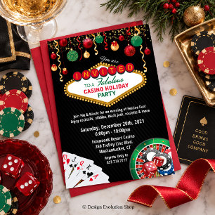 Kerstvakantie Vegas Casino Feest Kaart