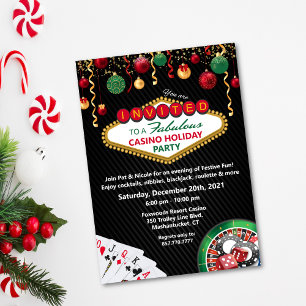 Kerstvakantie Vegas Casino Feest Kaart