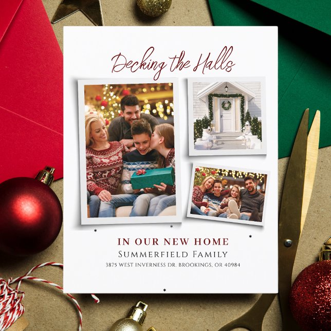 Kerstvakantie verhuizen We hebben de aankondiging  (Decking New Halls Christmas Family Photo Collage Moving Announcement)