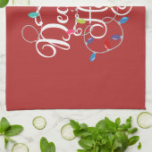 Kerstvakantie verlicht Kerstmis Theedoek (Gevouwen)